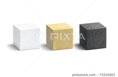Blank paper black, white and craft cube mockup set 73810805