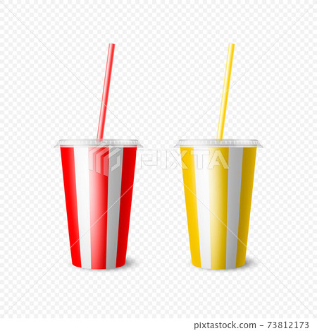 Set realistic paper white disposable cups Vector Image