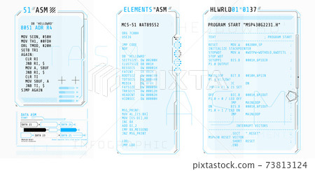 HUD interface elements with part of the code Assembly. 73813124