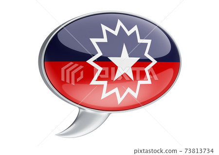 Speech balloon with Emancipation flag, 3D rendering 73813734