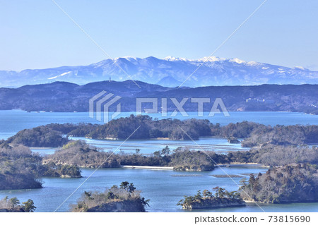 松島灣從奧松島奧塔高森的景色 73815690