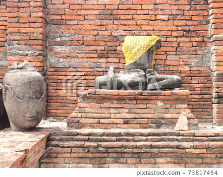 Ayutthaya, Thailand - August 9, 2015 :The Ayutthaya Historical Park covers the ruins of the old city Ayutthaya, Thailand - August 9, 2015 :The Ayutthaya Historical Park covers the ruins of the old city 73817454