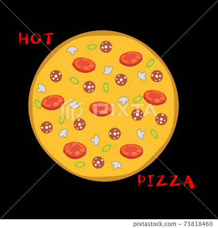 original logo pizza with mushrooms, sausage and tomatoes. 73818460