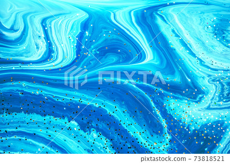 Selective focus. Blue creative abstract painted background, wallpaper, acrylic painting on canvas. Texture art. Blue paint with gold glitter powder. Marble background. Selective focus. Blue creative abstract painted background, wallpaper, acrylic painting on canvas. Texture art. Blue paint with gold glitter powder. Marble background. 73818521