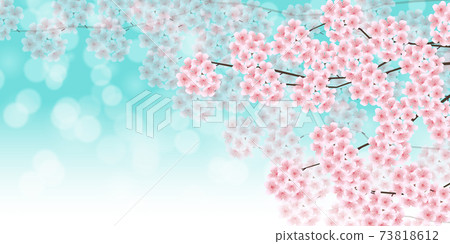 櫻花春天水彩背景 73818612
