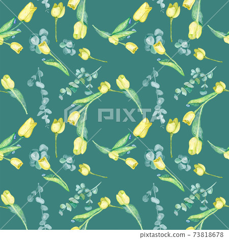 Tulips background in watercolor style, greeting card for 8 March holiday. Tulips background in watercolor style, greeting card for 8 March holiday. 73818678