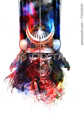 Sengoku warlord holding a Japanese sword_color 03 73818926