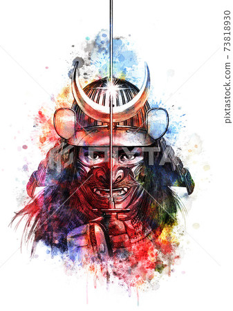 Sengoku warlord holding a Japanese sword_color 02 73818930