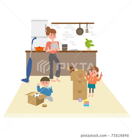Moving scenery (packing with family) 73819848