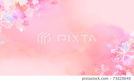 櫻花背景,彷彿塗上水彩畫-有多種變化 櫻花背景,彷彿塗上水彩畫-有多種變化 73820640