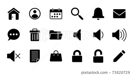 Solid essential UI Icon set. 73820729