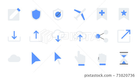 Flat essential UI Icon set. 73820736