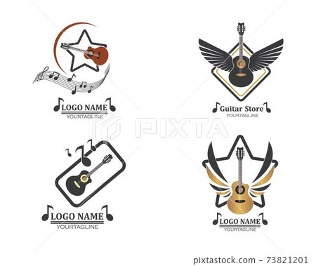 guitar icon logo vector illustration design 73821201