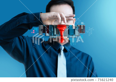 Businessman flip modern building chess, revolution business game changer symbol Businessman flip modern building chess, revolution business game changer symbol 73821240