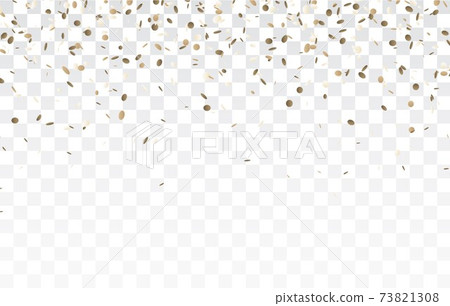 Gold confetti background, isolated on transparent background 73821308