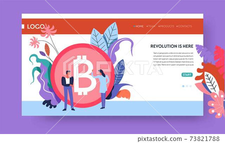 Cryptocurrency marketplace Internet web page template bitcoin stock exchange vector online 73821788
