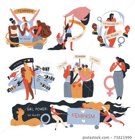 Feminist movements, girls against discrimination Feminist movements, girls against discrimination 73821990