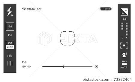 Camera screen with focus, viewfinder and options Camera screen with focus, viewfinder and options 73822464
