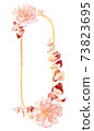 Boho wedding Floral frame clipart - watercolor modern clipart eucalyptus leaves and rose hip flowers 73823695