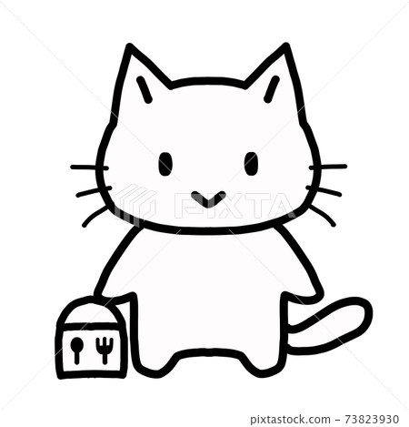 取出貓的線條藝術的插圖 73823930