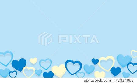 White day background frame, three-colored heart 73824095