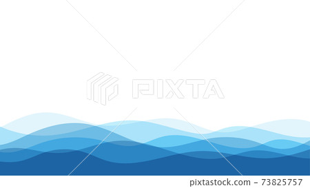 Blue natural water ocean wave layer vector background. 73825757
