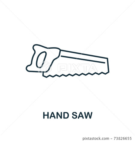 Hand Saw icon from garden collection. Simple line Hand Saw icon for templates, web design and infographics 73826655