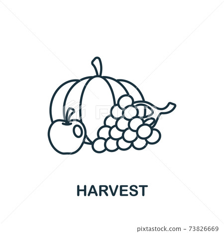 Harvest icon from garden collection. Simple line Harvest icon for templates, web design and infographics Harvest icon from garden collection. Simple line Harvest icon for templates, web design and infographics 73826669