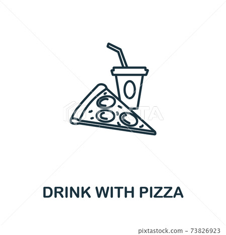 Drink With Pizza icon from fastfood collection. Simple line element Drink With Pizza symbol for templates, web design and infographics Drink With Pizza icon from fastfood collection. Simple line element Drink With Pizza symbol for templates, web design and infographics 73826923