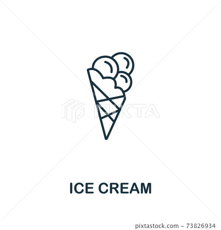 Ice Cream icon from fastfood collection. Simple line element Ice Cream symbol for templates, web design and infographics 73826934