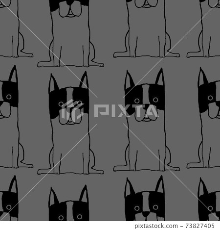 波士頓梗犬無縫模式。 波士頓梗犬無縫模式。 73827405