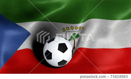 3D rendering of the flag of Equatorial Guinea with a soccer ball 3D rendering of the flag of Equatorial Guinea with a soccer ball 73828983