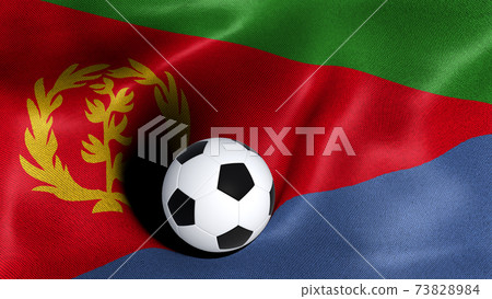 3D rendering of the flag of Eritrea with a soccer ball 3D rendering of the flag of Eritrea with a soccer ball 73828984