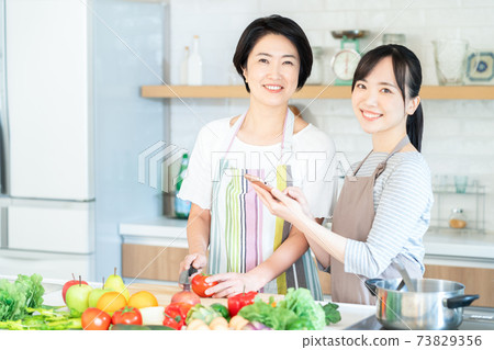 Women's kitchen, housework, cooking, lifestyle, casual 73829356