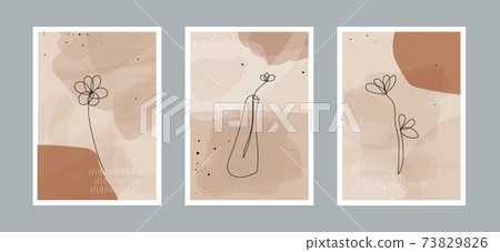 Modern abstract line minimalistic arts background with different shapes for wall decoration, postcard or brochure cover design. Vector illustrations design. Modern abstract line minimalistic arts background with different shapes for wall decoration, postcard or brochure cover design. Vector illustrations design. 73829826