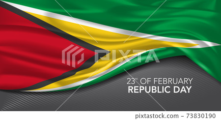 Guyana happy republic day greeting card, banner with template text vector illustration 73830190