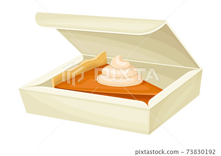 White Rectangular Carton or Cardboard Eco Package with Piece of Pumpkin Pie Inside Vector Illustration White Rectangular Carton or Cardboard Eco Package with Piece of Pumpkin Pie Inside Vector Illustration 73830192