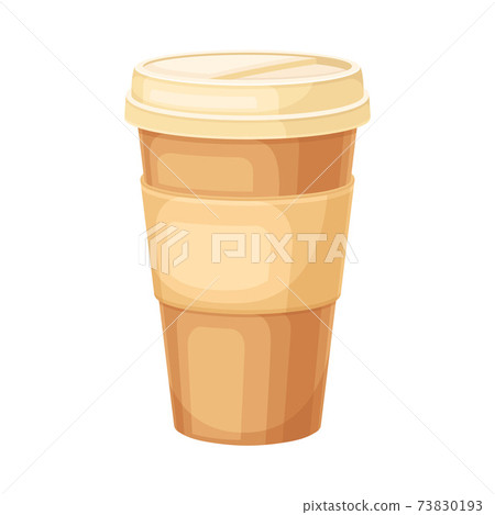 Coffee Cup Made of Carton or Cardboard Eco Package with Hot Drink Inside Vector Illustration Coffee Cup Made of Carton or Cardboard Eco Package with Hot Drink Inside Vector Illustration 73830193