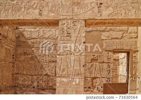Relief in good condition at Ramesses III Mortuary Temple Relief in good condition at Ramesses III Mortuary Temple 73830564