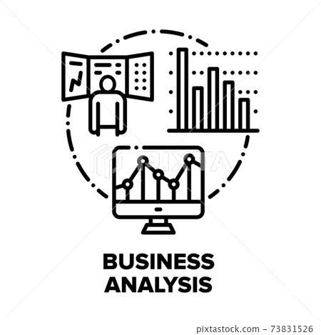 black white chart business analysis down stock vector... Business Analysis Market Vector Concept Black... - Stock Illustration ...
