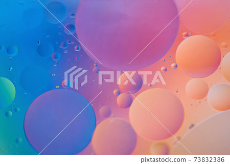 Orange and blue abstract background picture made with oil, water and soap Orange and blue abstract background picture made with oil, water and soap 73832386
