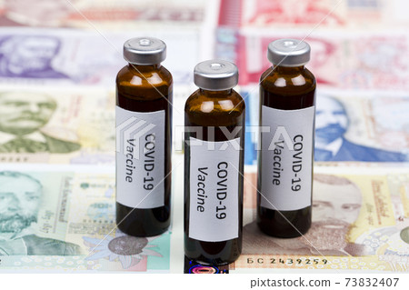 Vaccine against Covid-19 on the background of Bulgarian money 73832407