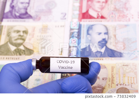 Vaccine against Covid-19 on the background of Bulgarian money 73832409