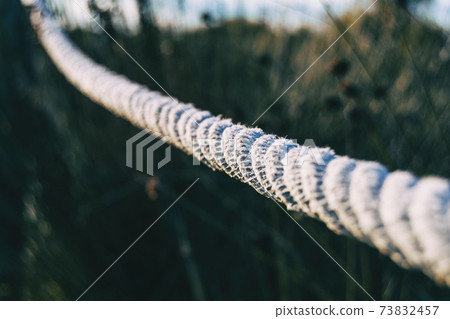 jute rope wound on a pole 73832457