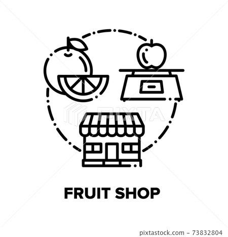 Fruit Shop Food Vector Concept Black Illustrations Fruit Shop Food Vector Concept Black Illustrations 73832804