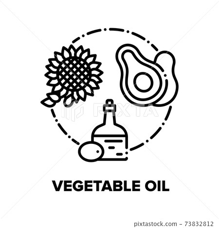 Vegetable Oil Vector Concept Black Illustrations 73832812