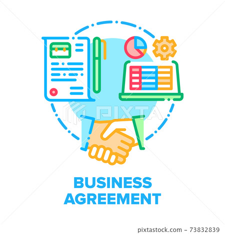 Business Agreement Signing Vector Concept Color 73832839