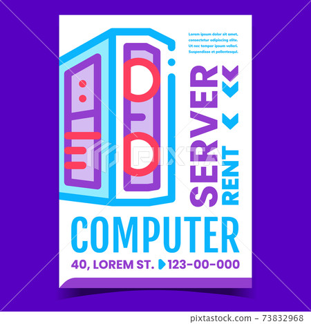 Computer Rent Server Promotional Banner Vector Computer Rent Server Promotional Banner Vector 73832968
