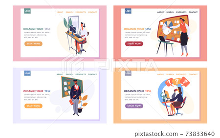 Organize your task landing page template with a woman who is engaged in business planning Organize your task landing page template with a woman who is engaged in business planning 73833640