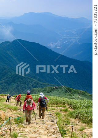 Tanigawadake Tenjin Ridge and Minakami Town in Summer 73835221
